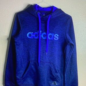 Adidas Men's Dark Blue Hoodie with Logo